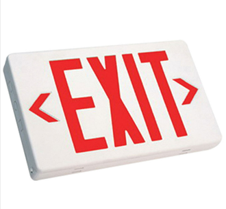 Best Lighting LED White Exit Sign EZXTEU2RW-EM Double Faced with Red Letters Battery Backup White Housing